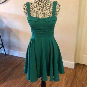 Green fit and flare mini dress S NWT